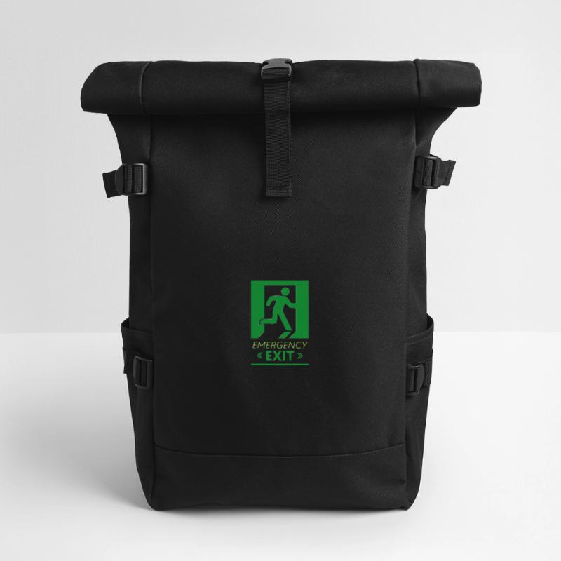 Emergency Exit Basic Green Roll Top Backpack