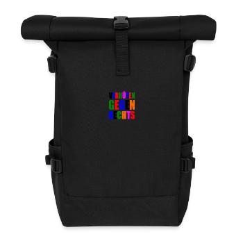 verhüten gegen rechts - Rolltop Rucksack - Schwarz - Vorne