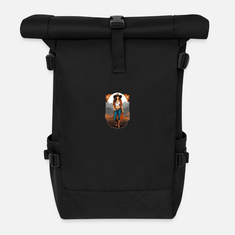 Texas Girl - Rolltop Rucksack - Schwarz