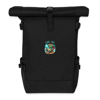 Schildkröte Chill Out - Rolltop Rucksack - Schwarz - Vorne