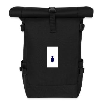 Mitternachtsblaue Vasen-Silhouette - Rolltop Rucksack - Schwarz - Vorne