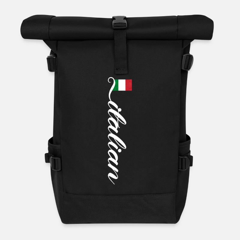 Italie - Sac à dos roll top - noir