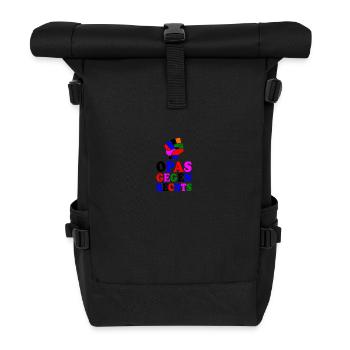 Opas gegen rechts - Rolltop Rucksack - Schwarz - Vorne