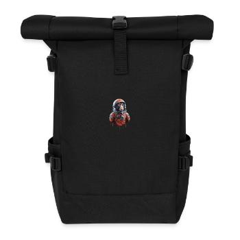 Weltraum Abenteuer Mit Astronautenaffe - Rolltop Rucksack - Schwarz - Vorne