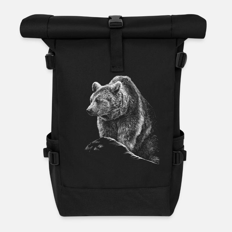Bär - Rolltop Rucksack - Schwarz