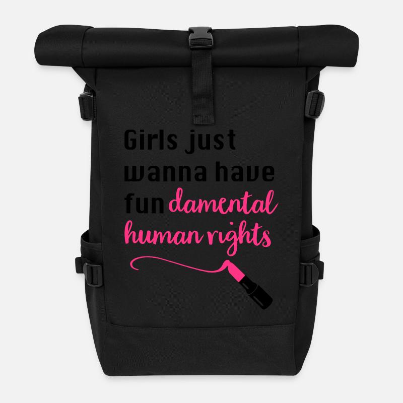 Frauenrechte - Rolltop Rucksack - Schwarz