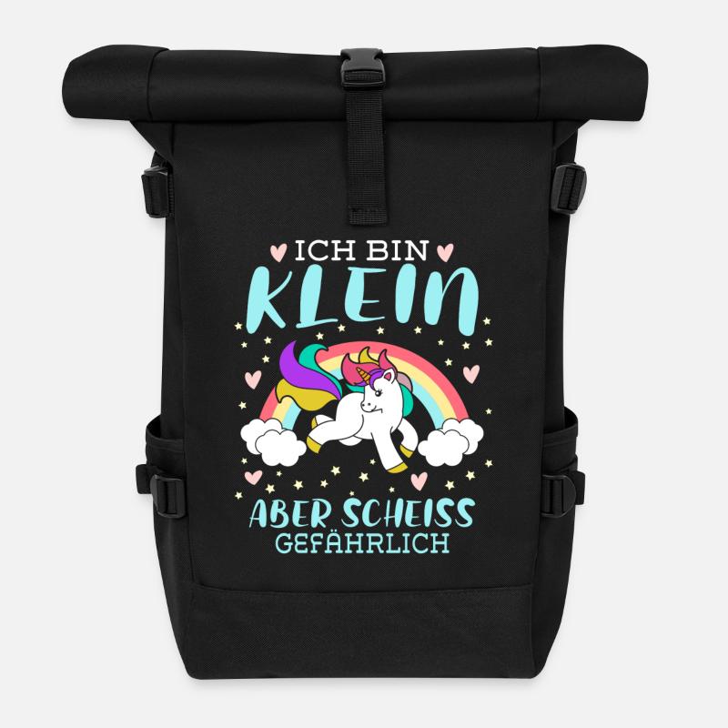 Ich bin klein aber Scheiss gefährlich - Rolltop Rucksack - Schwarz
