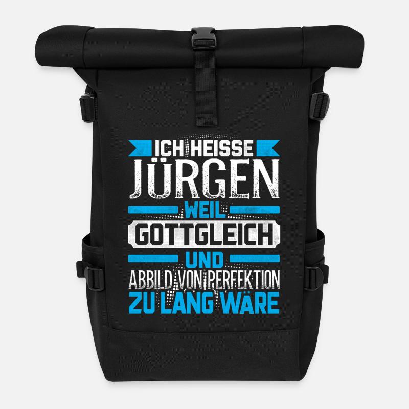 JÜRGEN - Gottgleich - Rolltop Rucksack - Schwarz