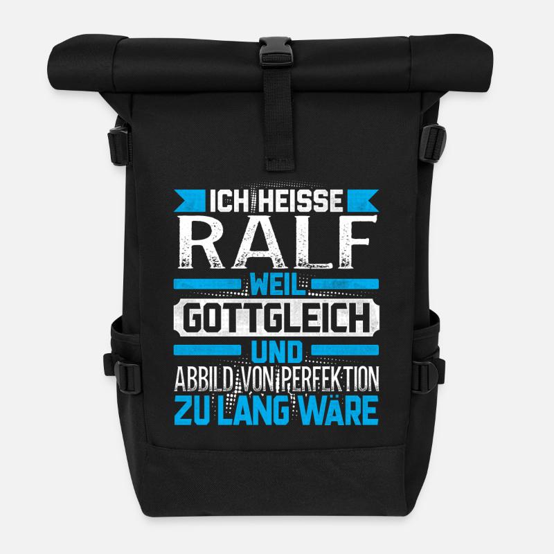 RALF - Gottgleich Geschenk - Rolltop Rucksack - Schwarz