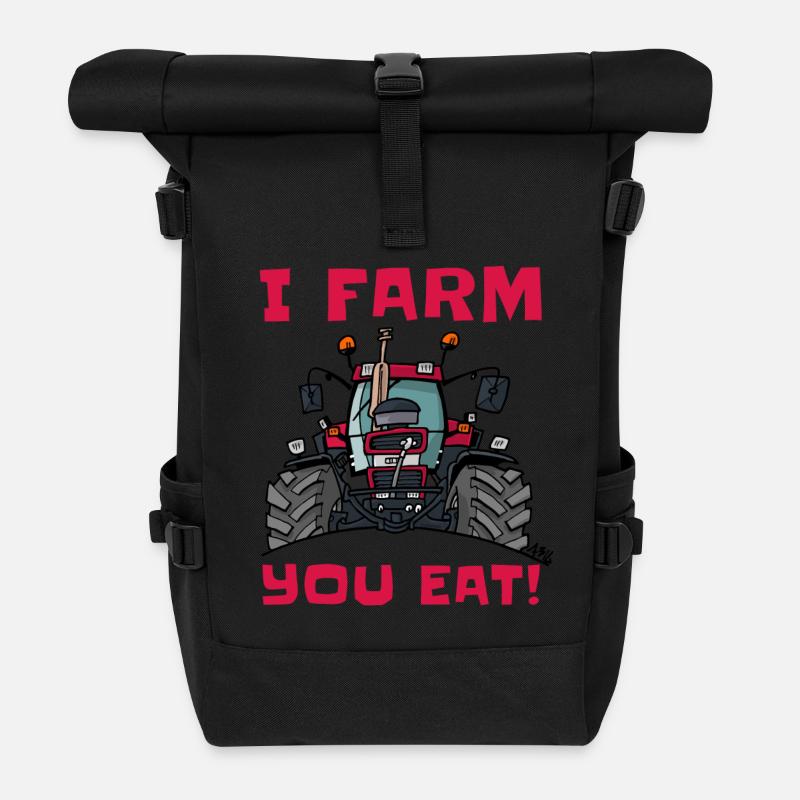 Ich Bauernhofs Fall essen - Rolltop Rucksack - Schwarz