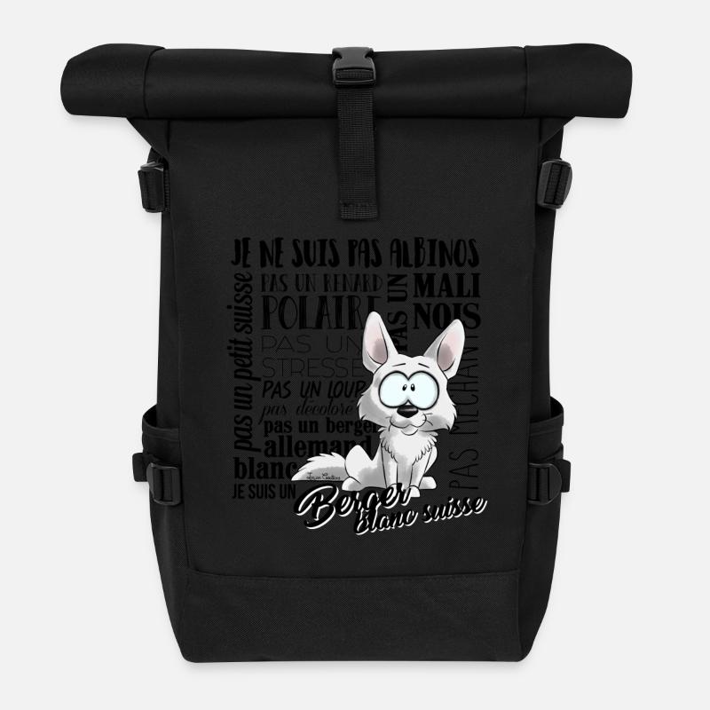 Je Suis Berger Blanc Suisse - noirFR - Sac à dos roll top - noir
