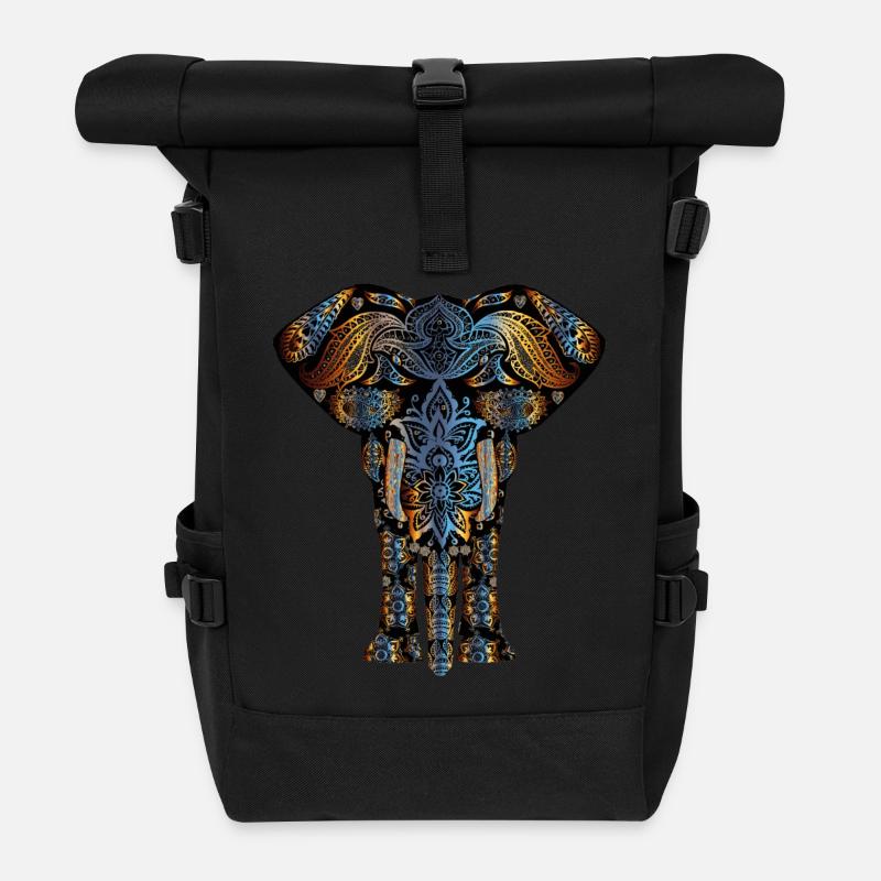 éléphant - Sac à dos roll top - noir