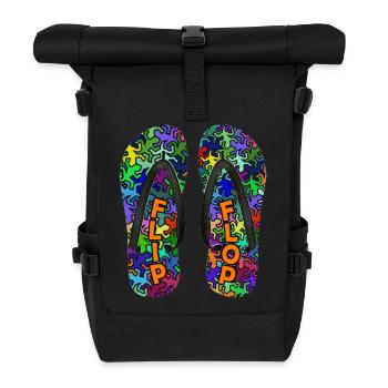 Geckos FLIP FLOP - Roll Top Backpack - black - Front