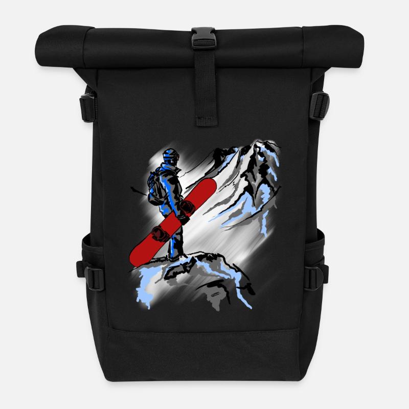 Snowboarding - Rolltop Rucksack - Schwarz