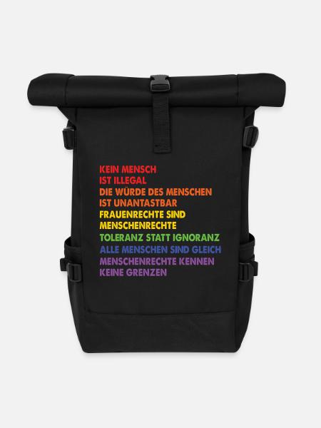 Menschrechte Gleichheit Gleichberechtigung - Rolltop Rucksack - Schwarz
