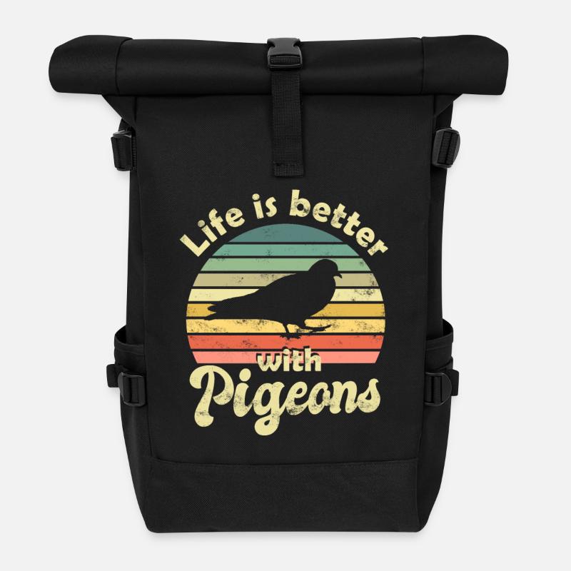 Pigeon Pigeons - Sac à dos roll top - noir