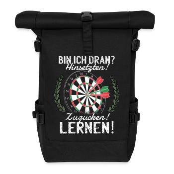 Dartspiel Spieler - Rolltop Rucksack - Schwarz - Vorne