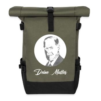 Deine Mutter - Rolltop Rucksack - Olive/Schwarz - Vorne