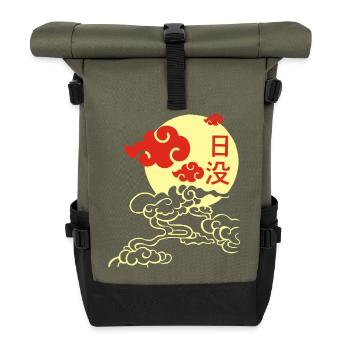 Manga sunset - Roll Top Backpack - olive/black - Front