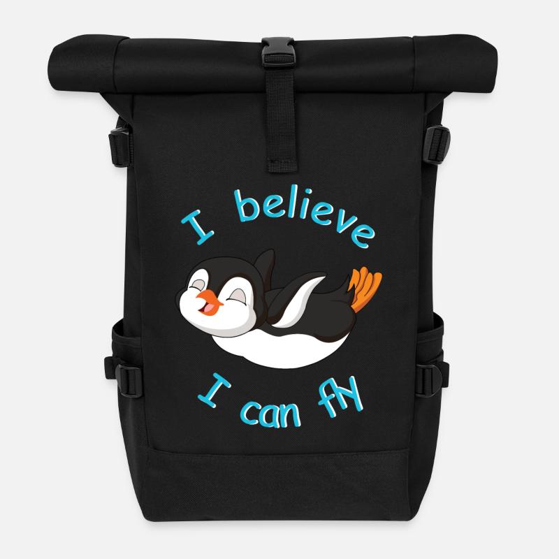 I BELIEVE I CAN FLY PINGUIN - Rolltop Rucksack - Schwarz