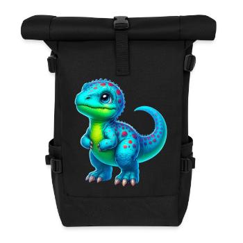 Dinosaurier - Rolltop Rucksack - Schwarz - Vorne