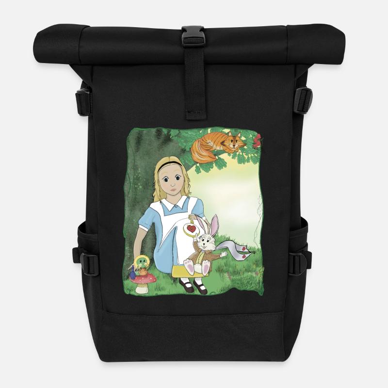 Alice in Wonderland - Roll Top Backpack - black