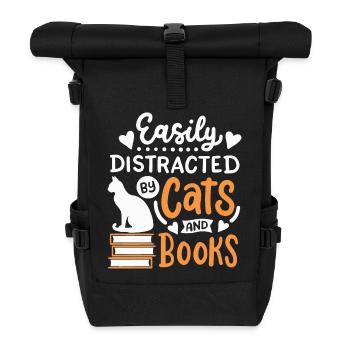 Katzen und Buchliebhaber - Rolltop Rucksack - Schwarz - Vorne