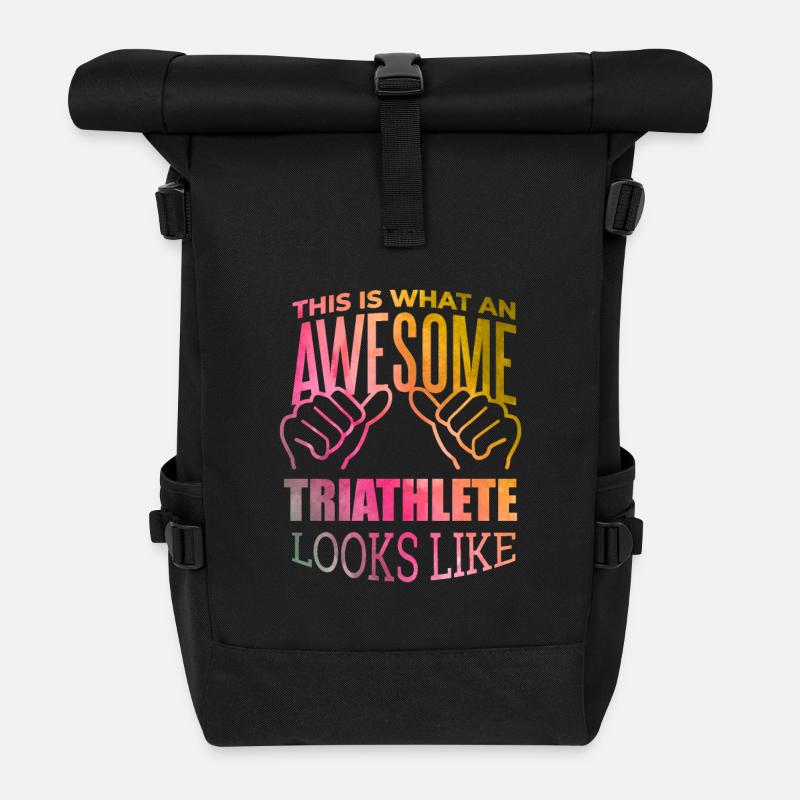Triathlon - Rolltop Rucksack - Schwarz