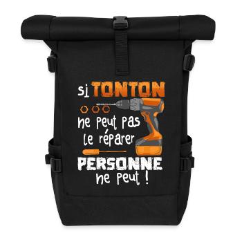 Si TONTON Ne Peut Pas Le Réparer Personne Ne Peut - Sac à dos roll top - noir - Devant