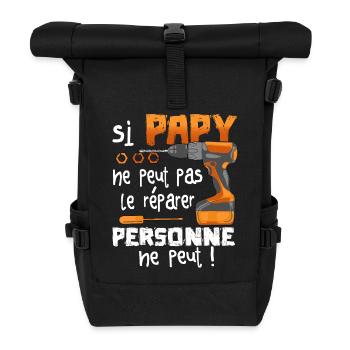 Si PAPY Ne Peut Pas Le Réparer Personne Ne Peut - Sac à dos roll top - noir - Devant