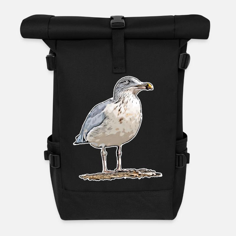 Möwe - Rolltop Rucksack - Schwarz