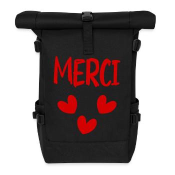 VIELEN DANK. GELIEBTE. HERZ. MEISTER. DANKE HERRIN. - Rolltop Rucksack - Schwarz - Vorne