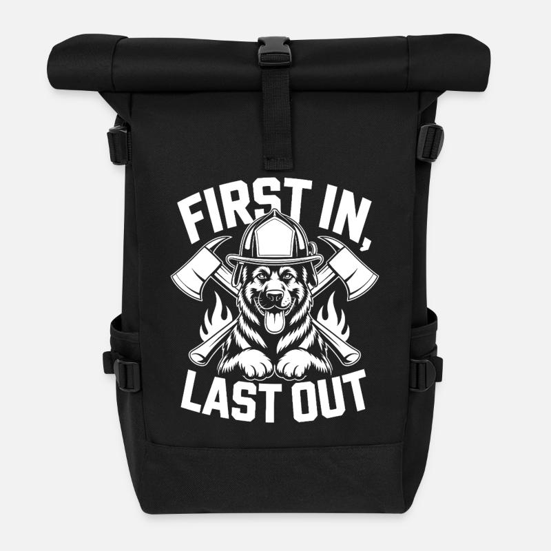 Feuerwehrhund - Rolltop Rucksack - Schwarz
