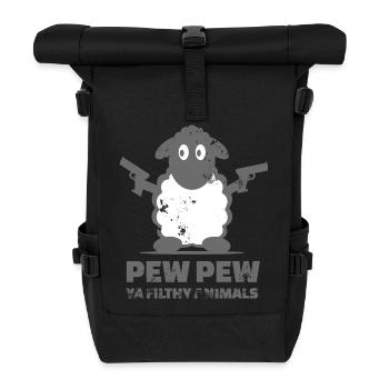 Schaf mit Pistolen - Rolltop Rucksack - Schwarz - Vorne