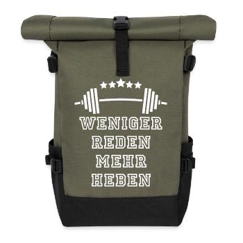 GYM: Focus & Power - Roll Top Backpack - olive/black - Front