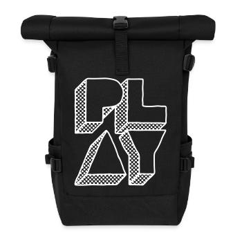 Press Play – Musik Party DJ Design - Rolltop Rucksack - Schwarz - Vorne