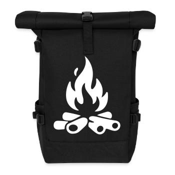 Bois de chauffage pour feu de camp - Sac à dos roll top - noir - Devant