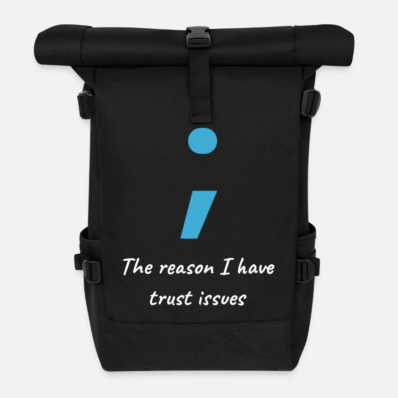 Informatiker Shirt - Semi-Colon Trust Issues - Rolltop Rucksack - Schwarz