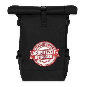 Certified working time fraudster - Roll Top Backpack - black - Front