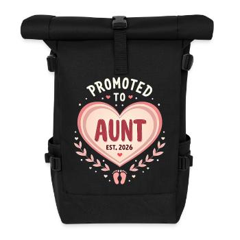 Aunt 2026 Aunt 2026 Promoted to Aunt 2026 - Roll Top Backpack - black - Front