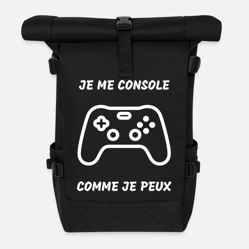 manette de jeu vidéo - Sac à dos roll top - noir