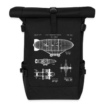 Zeppelin-Bauplan-Skizze - Rolltop Rucksack - Schwarz - Vorne