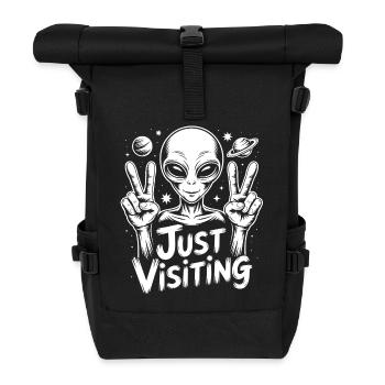 Alien Peace Visitor - Roll Top Backpack - black - Front