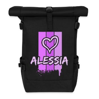 Geschenkidee Alessia - Rolltop Rucksack - Schwarz - Vorne