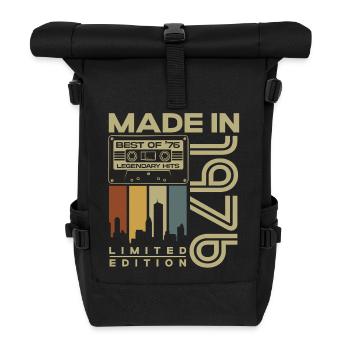 1976 geboren Jahrgang Vintage Geburtstag Geschenk - Rolltop Rucksack - Schwarz - Vorne