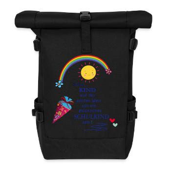 Schulkind  - Rolltop Rucksack - Schwarz - Vorne