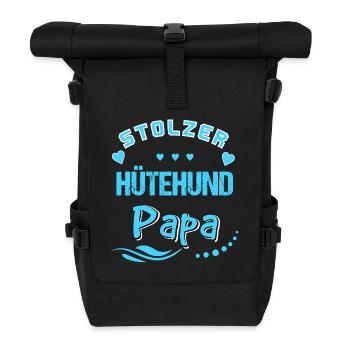 Stolzer Hütehund Papa - Rolltop Rucksack - Schwarz - Vorne