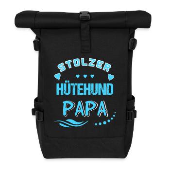 Stolzer Hütehund Papa - Rolltop Rucksack - Schwarz - Vorne