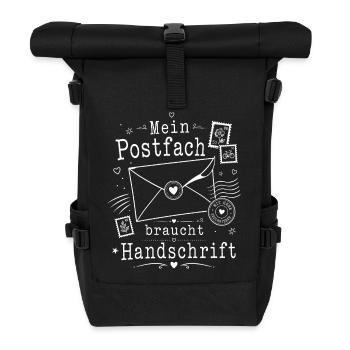 Analoge Freundschaft mit Briefcharme - Rolltop Rucksack - Schwarz - Vorne