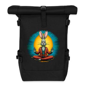 Osterhase Yoga - Rolltop Rucksack - Schwarz - Vorne